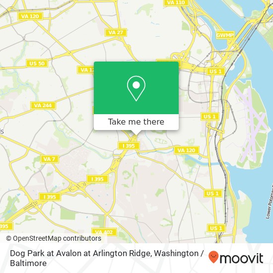 Mapa de Dog Park at Avalon at Arlington Ridge