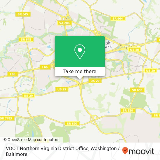 Mapa de VDOT Northern Virginia District Office