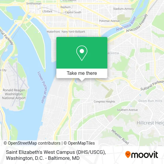 Mapa de Saint Elizabeth's West Campus (DHS / USCG)