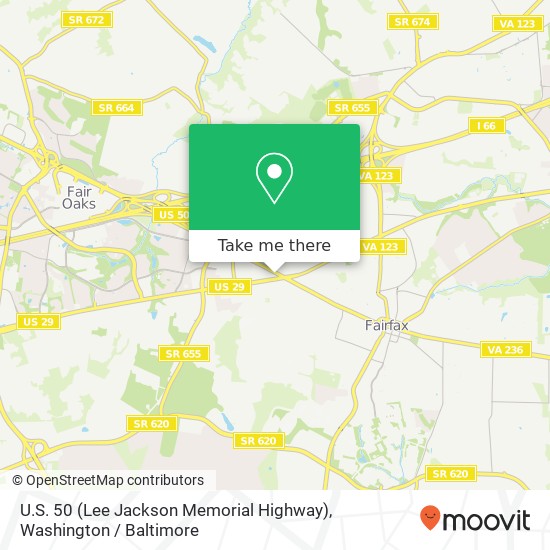 Mapa de U.S. 50 (Lee Jackson Memorial Highway)