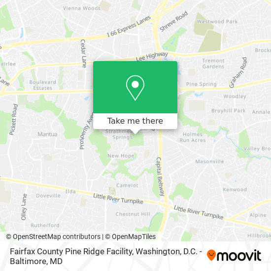 Fairfax County Pine Ridge Facility map