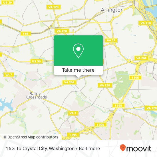 16G To Crystal City map
