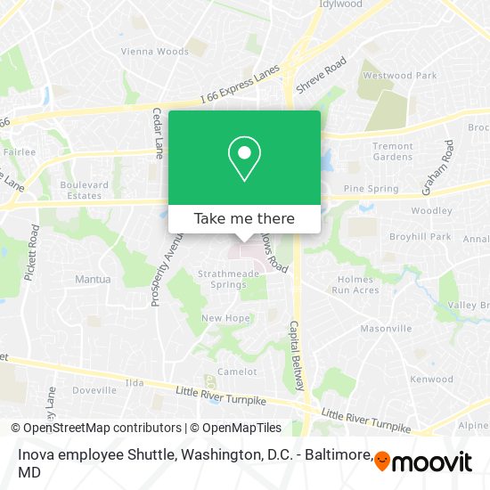 Inova employee Shuttle map
