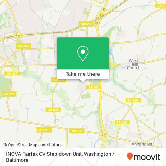 INOVA Fairfax CV Step-down Unit map