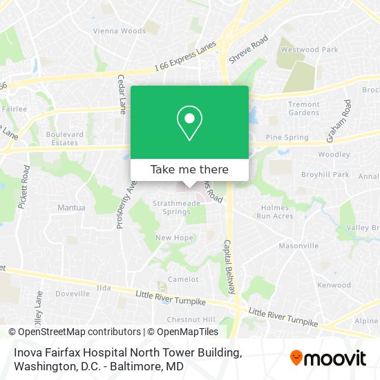 Inova Fairfax Hospital North Tower Building map