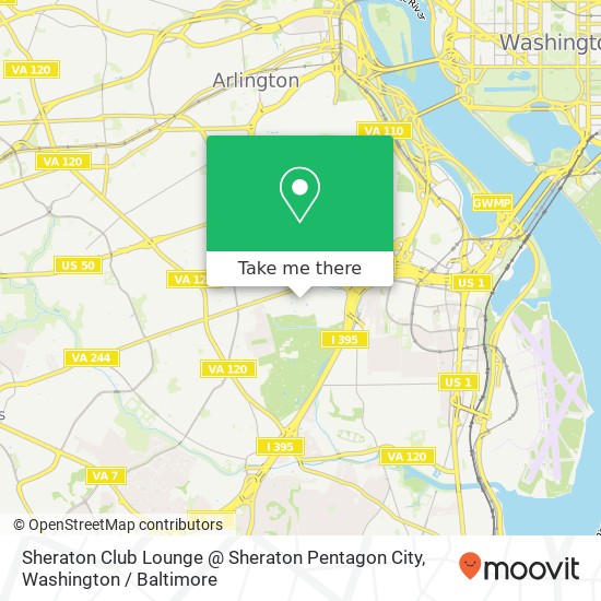 Sheraton Club Lounge @ Sheraton Pentagon City map