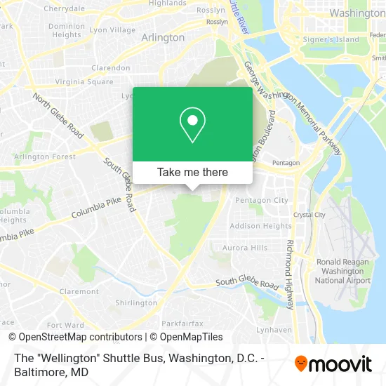 The "Wellington" Shuttle Bus map