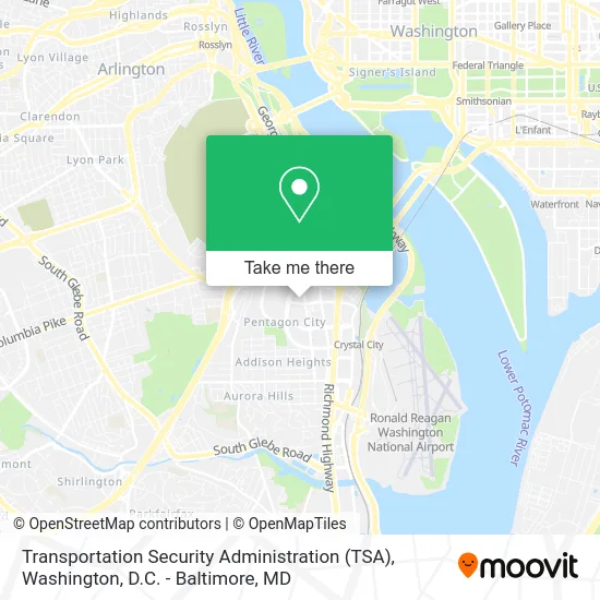 Transportation Security Administration (TSA) map