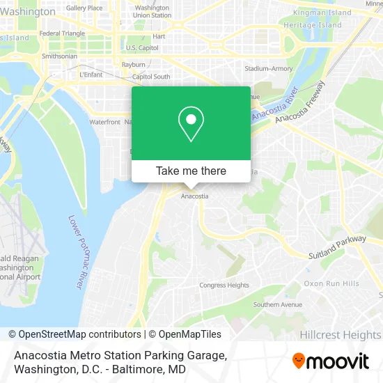 Mapa de Anacostia Metro Station Parking Garage