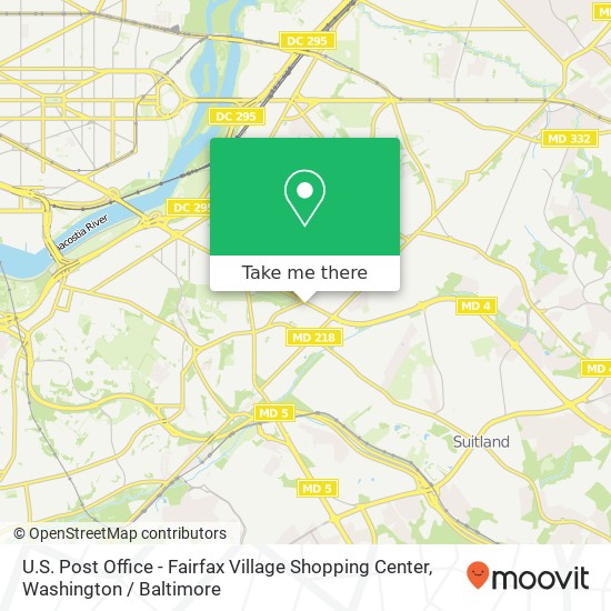 U.S. Post Office - Fairfax Village Shopping Center map