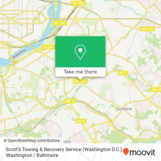 Scott's Towing & Recovery Service (Washington D.C.) map