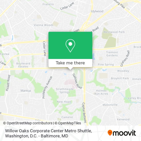 Willow Oaks Corporate Center Metro Shuttle map