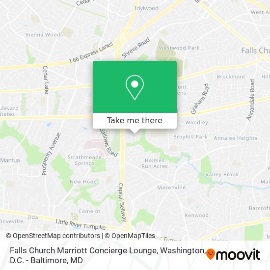 Falls Church Marriott Concierge Lounge map