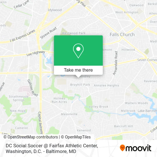 DC Social Soccer @ Fairfax Athletic Center map