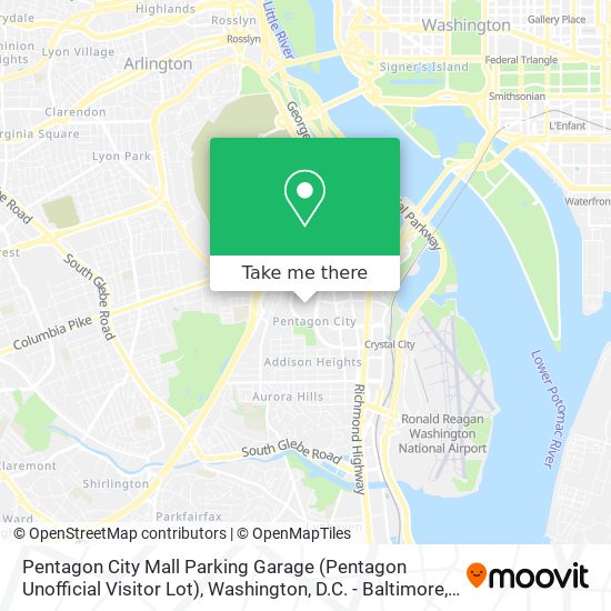 Pentagon City Mall Parking Garage (Pentagon Unofficial Visitor Lot) map