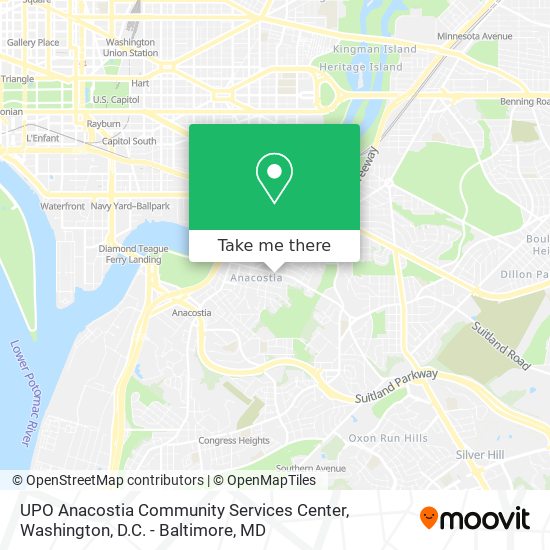 UPO Anacostia Community Services Center map