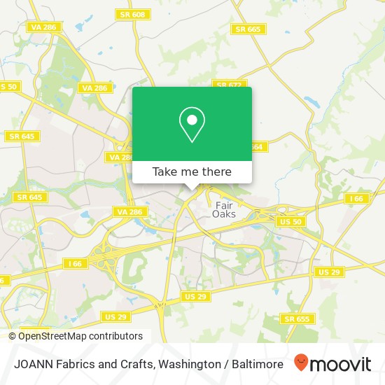 JOANN Fabrics and Crafts map