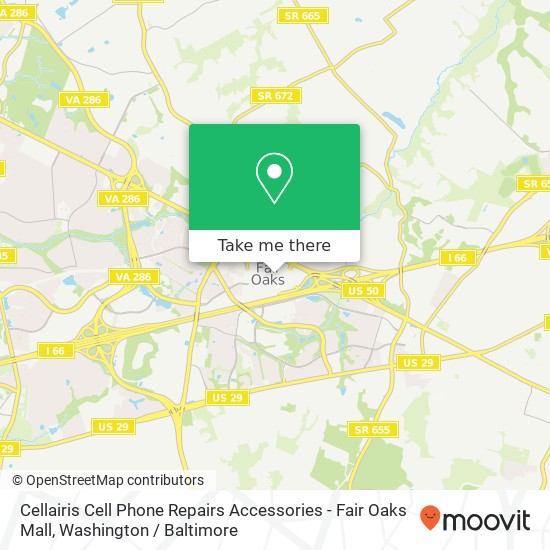 Mapa de Cellairis Cell Phone Repairs Accessories - Fair Oaks Mall