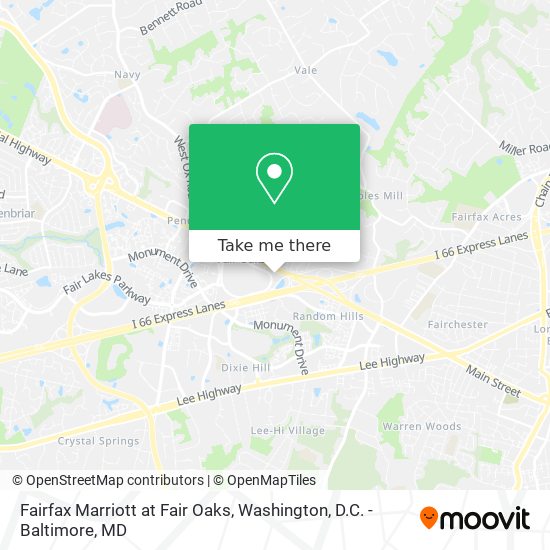 Fairfax Marriott at Fair Oaks map