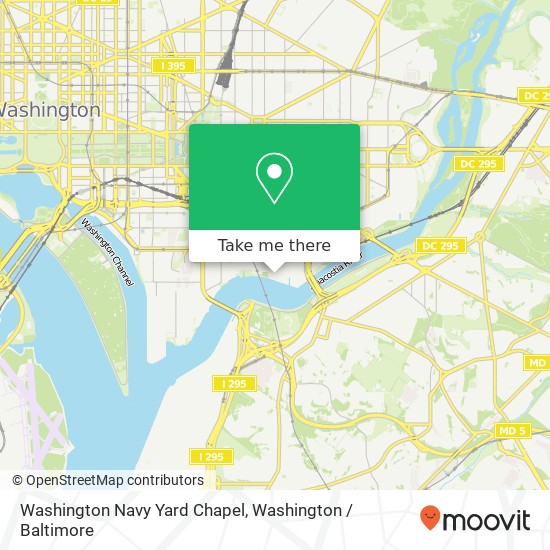 Washington Navy Yard Chapel map