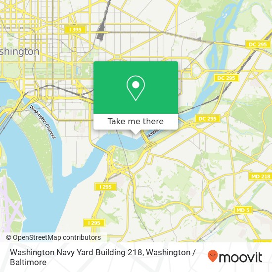 Mapa de Washington Navy Yard Building 218