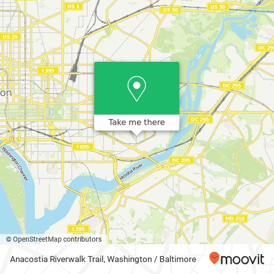 Mapa de Anacostia Riverwalk Trail