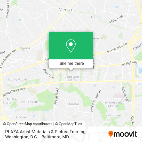 Mapa de PLAZA Artist Materials & Picture Framing