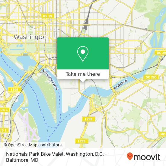 Nationals Park Bike Valet map