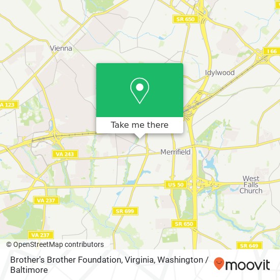 Brother's Brother Foundation, Virginia map