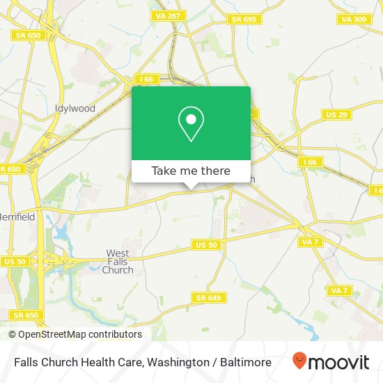Falls Church Health Care map
