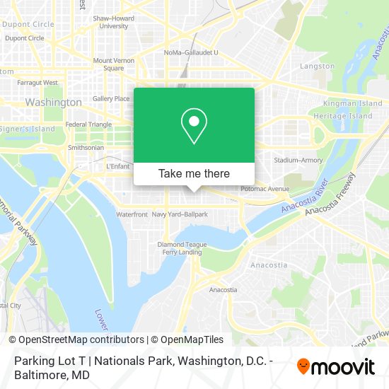 Parking Lot T | Nationals Park map