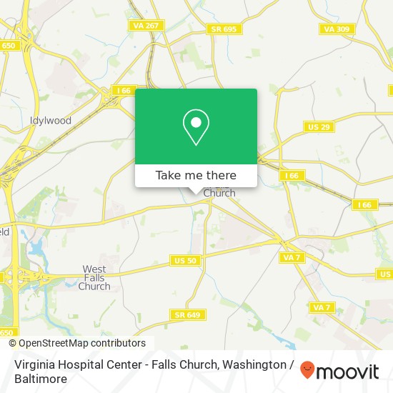 Virginia Hospital Center - Falls Church map