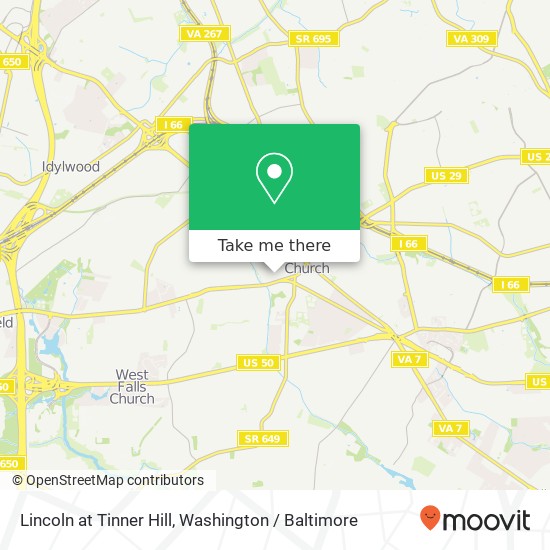 Lincoln at Tinner Hill map