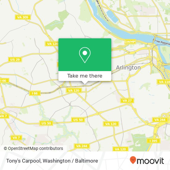 Mapa de Tony's Carpool