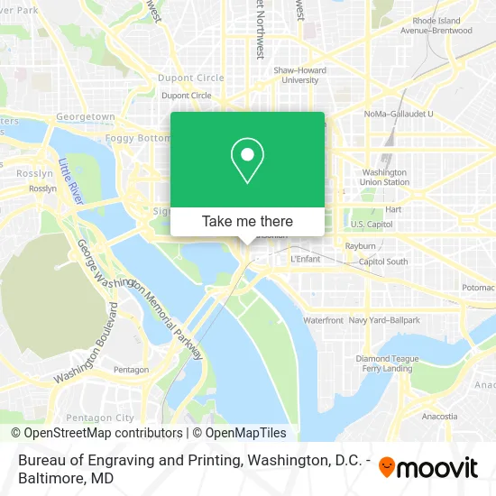 Bureau of Engraving and Printing map