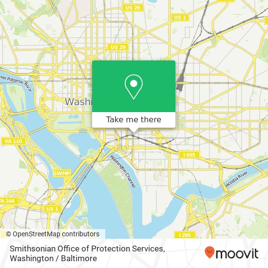 Smithsonian Office of Protection Services map