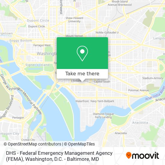 Mapa de DHS - Federal Emergency Management Agency (FEMA)