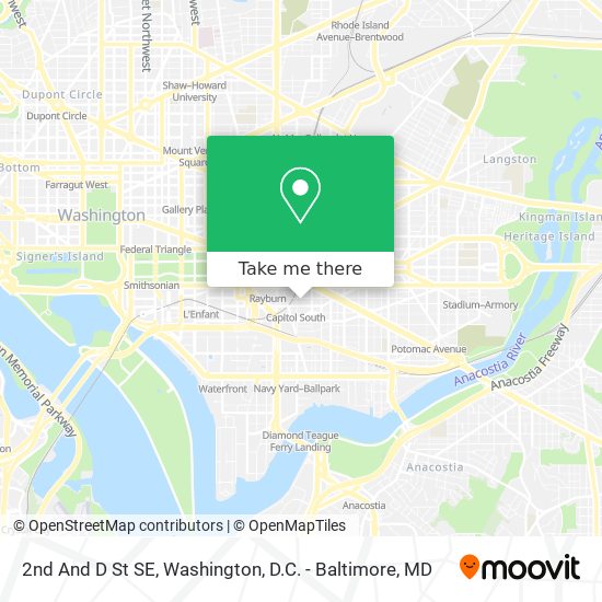 2nd And D St SE map