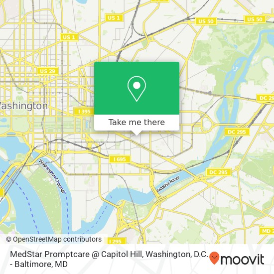 MedStar Promptcare @  Capitol Hill map
