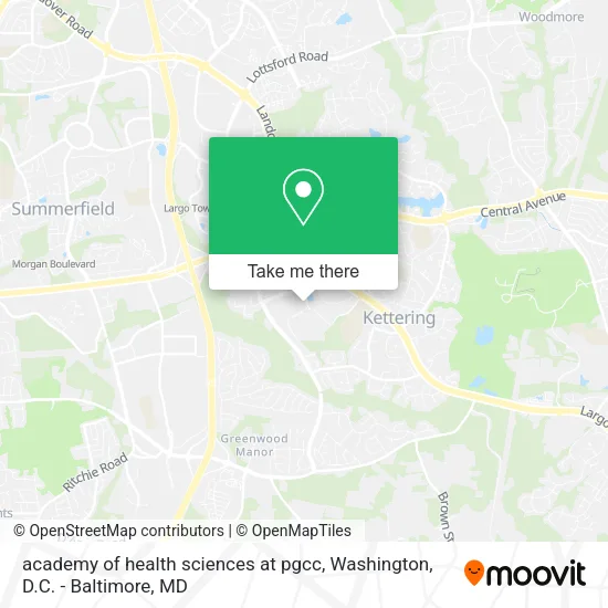 Mapa de academy of health sciences at pgcc