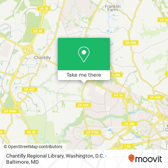 Chantilly Regional Library map