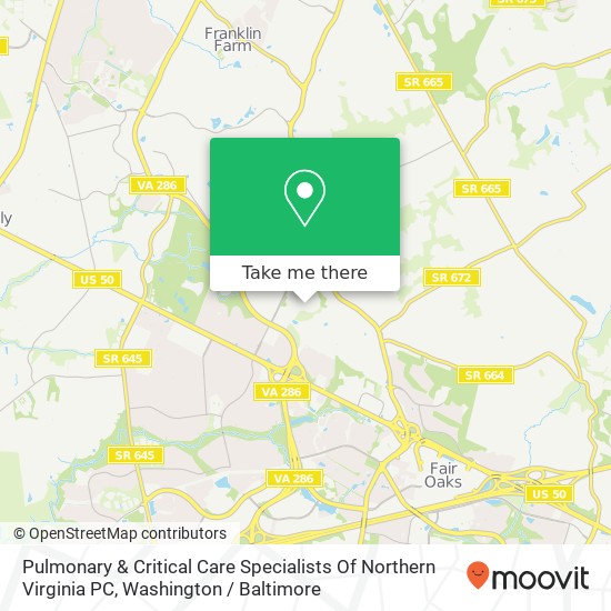 Mapa de Pulmonary & Critical Care Specialists Of Northern Virginia PC
