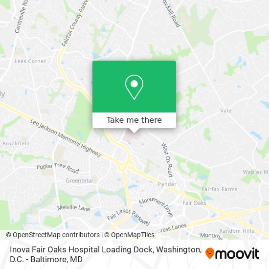 Inova Fair Oaks Hospital Loading Dock map