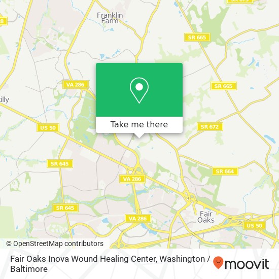 Mapa de Fair Oaks Inova Wound Healing Center