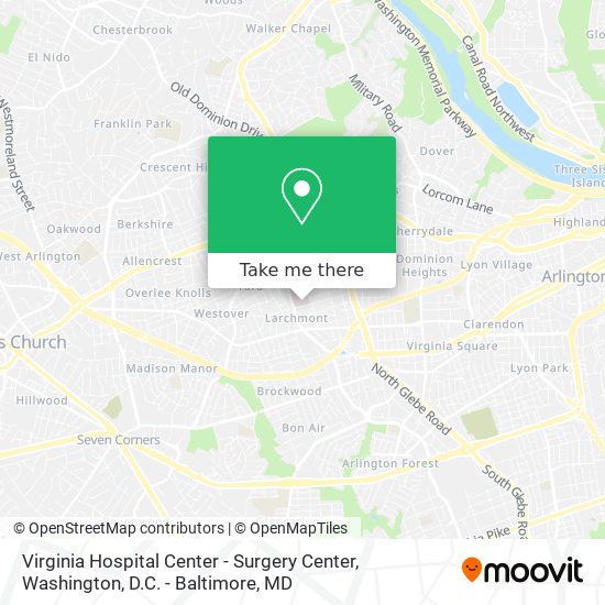 Mapa de Virginia Hospital Center - Surgery Center