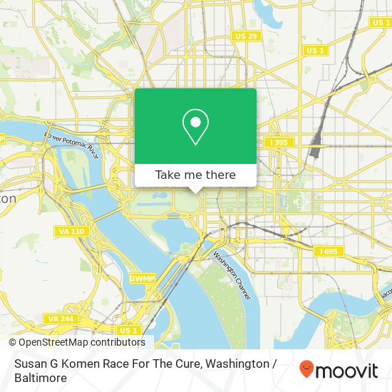 Mapa de Susan G Komen Race For The Cure