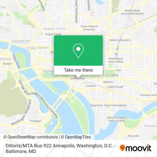 Dillon's/MTA Bus 922 Annapolis map