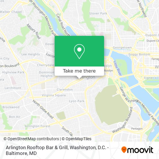 Arlington Rooftop Bar & Grill map