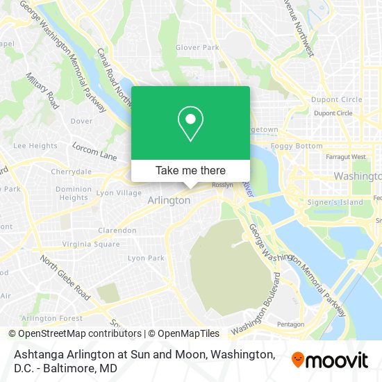 Ashtanga Arlington at Sun and Moon map