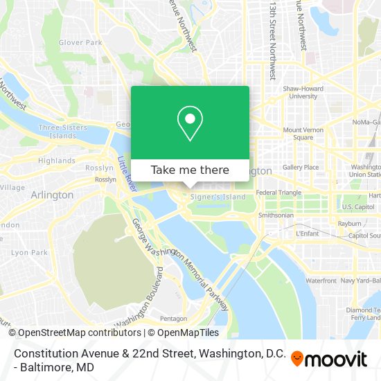 Constitution Avenue & 22nd Street map